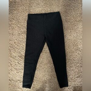 Textured Black Leggings